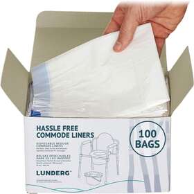 Lunderg 792625035757 Commode Liners - Value Pack 100 Count Of 1 White