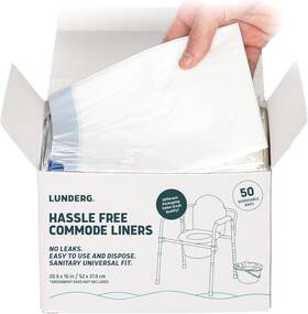 Lunderg 792625035795 Commode Liners - Value Pack 50 Count Of 1 White