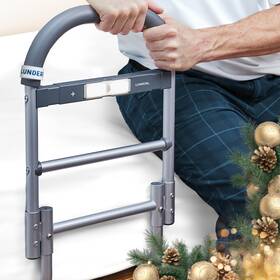 Lunderg 860008125934 Bed Assist Rail For Seniors With 13 Inch No Bag Grey