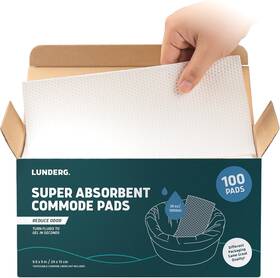 Upc-lun-pads100 Lunderg Super Absorbent Commode Pads - Medical Grade 100 Count Pack Of 1