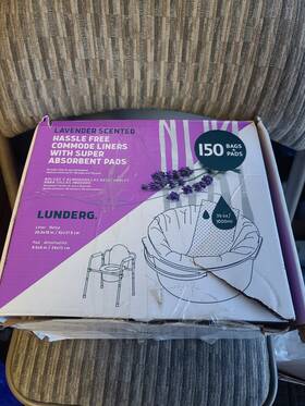 Upc-lun-scentlinpad150 Lunderg Commode Liners With Lavender Scented Absorbent 150 Count Pack Of 1
