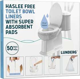 Upc-lun-toiletliner50 Lunderg Toilet Bowl Liners With Super Absorbent Pads - Value 50 Count White