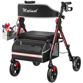 Wb-2411 Matinal Walkers For Seniors Rollator Walker With Seat Red