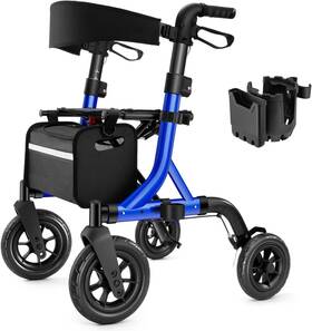 Mw-2401 Maxwalk Mw2401 All-terrain Rollator Walker Foldable Adj. Height Up To 300 Lbs