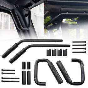 Mealam 613965393775 Front And Rear Grab Handle Kit Aluminum Alloy Bar For Black