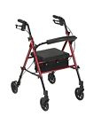 Rtl10261rd Medical Drive Height Red Adjustable Rollator