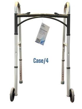 Medical Supply All 652508380513 Walk With Me Folding Aluminum 2 Button Walker 5 Wheels Cs4