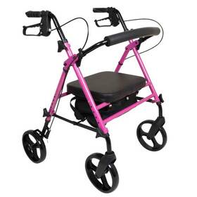 Medical Supply All 815067072873 Rollator Aluminum Height Adjustable Pink