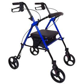 Medical Supply All 815067072880 Rollator Aluminum Height Adjustable Blue
