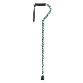Medical Supply All 822384002605 Offset Cane With Gel Grip Green Leaves