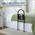 Medline Adjustable Steel Soft Grip Handle Bed Assist Bar Nylon Storage Pocket 5408381661936