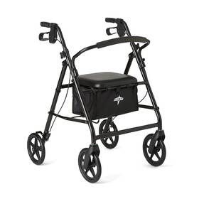Mds86830ebl8 Medline Lightweight Aluminum Rollator Walker For Adult Mobility Black