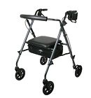 Mds86835c Medline Blue 89.95 Walker Deluxe Cane Rolling Metallic -