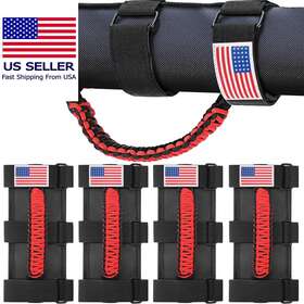 Jp-paracord-04-ustab Moveland 4 Pack Roll Bar Grab Handles Paracord Grip For Red