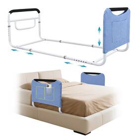 My-2212 Mybow Double Bed Rail U Bar For Medical Bedside 62 Inch L 20 W 19 H White