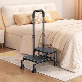 No 355180901655 2 Step Stool With Handle For Seniors - Adjustable Handrail &non-skid Platform