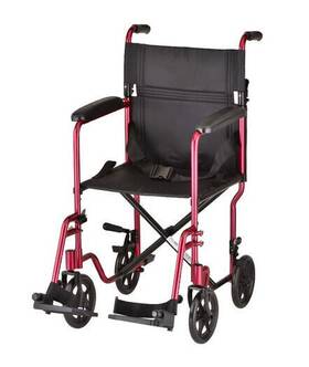 329cp Nova 329b/329bk/329r/329cp Lightweight Transport Chair - 19 Inch With Swing Away Footrest