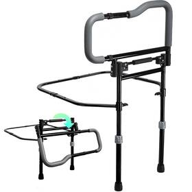 S020250612004 Nurturanook Bed Rails For Elderly Adults Safety Foldable Adjustable Grey