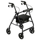 R728bk Padded Black Removable Up Seat Aluminum Fold Support Rollator