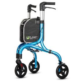 Plw-trb9003bu Planet Walk Planetwalk Premium 3 Wheel Rollator Walker For Seniors Ultra Blue