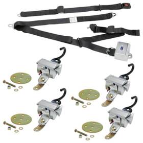 Qstraint 603964060181 Qrt Deluxe Kit For Permanent Floor Mounts With Retractable Shoulder/lap Belt Combo