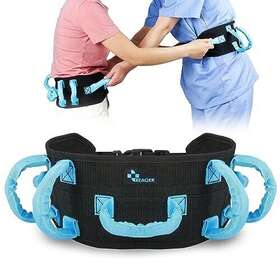 Reaqer 653437643045 Transfer And Walking Gait Belt With 7 Handles For Patient Careadjustable Waist