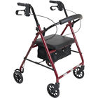 Rls6bg Probasics Steel Rollator With Loop Brakes Burgundy Red 815067071616