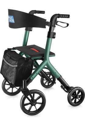 Wm02060 Rollator Walk Mate Foldable Pro Walker For Seniors With Height-adjustable Seat