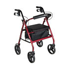 Rtl728rd Aluminum Drive Rollator Removable Wheels Red Medical