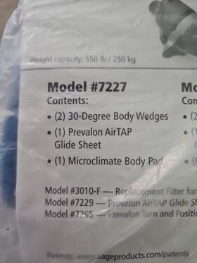 7227 Sage Prevalon Airtap Patient Repositioning System Free Shipping