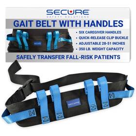 Stwb-52 Secure Safety Solutions Gait Belt For Seniors 350 Lbs - Transfer With 6 Handles