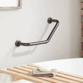 Gb09083-orb Signature Hardware Lenoir Solid Brass Angled Grab Bar Oil Rubbed
