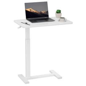 3a88tdeskcxz01wht Simple Deluxe Overbed Bedside Table With Hidden Casters Adjustable Pneumatic Large White