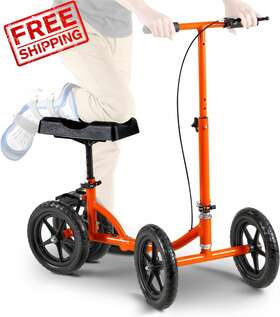 Gcat027 Superhandy Folding Knee Walker 16.5 Lbs Super Lightweight 12 Inch Large Orange