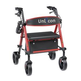 Unl-9252-red Unlicon Rollator Walkers With Seat Walker 350 Pound Red