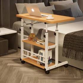 Bd-80 Vebacidi Medical Overbed Bedside Table With Two 31.5 Inch Pack Of 1 Walnut