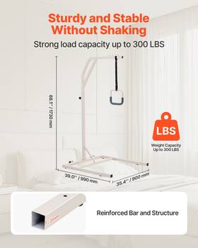 Vevor 197988512332 Trapeze Bar For Bed Mobility Height-adjustable Free Standing