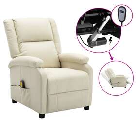 3073991 Vidaxl Massage Chair Massaging Recliner Push For Elderly Faux Leather