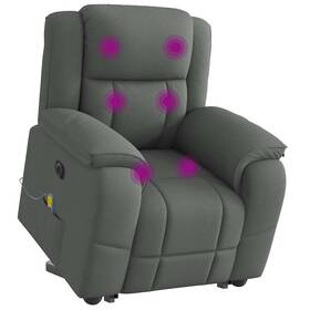 3303561 Vidaxl Stand Up Recliner Chair Adjustable Home Theater Armchair Dark Gray Fabric