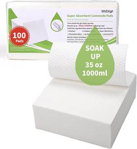 Absorbent-pads-parent-01 Vinzolyn Super Absorbent Pads For Commode 100 Pcs Portable 5 4.75 In