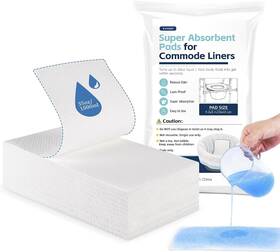 Vovoloki 727829193545 Super Absorbent Commode Pads 50 Pack Bedside For White