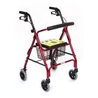 W1650r-1 Walker Featherlight 4 Loop Wheel Brakes Red Hand Essential Medical
