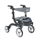 Rtl10266bk-h Walker Nitro Hemi Height Black Style Rtl10266bk- Euro Medical Drive Rollator