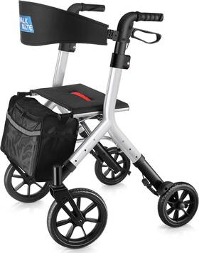 Wm0206i Walkmate Walk Mate Rollator Pro Walker For Seniors With Height-adjustable Seat Silver