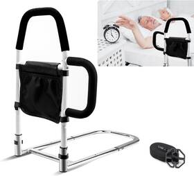 Rail1-1 Whomec Bed Rails For Elderly Adults Safety-bed Assist Rail With Double Grab Black
