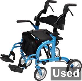 Hct-9124c Wondmed - 2 In 1 Foldable Rollator Walker With Padded And Widen Seat Blue