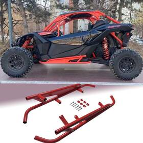 Fbac12 Wrlwy Wrlwyrev Up Your Can Am Maverick X3 Red Rock Sliders With Tree Kickers - Oem St
