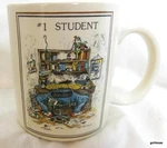Vintage Gary Patterson Mug "#1 Student" Thought Factory Made Japan 3.75". Fixed Price $16.00.