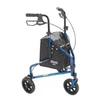 Drive Medical Rollator 3-WHEELED W/pouch & Basket Loop Brake Flame Blue. Fixed Price $218.45.