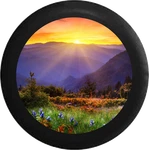 Spare Tire Cover Sunrise Sunset Behind Mountain Flowers Jk Accessories. Fixed Price $69.95.